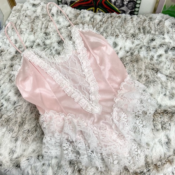 Vintage Tops - Vintage Lace Lingerie Tank Top